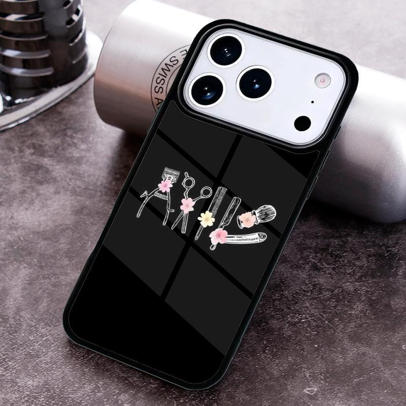 Hair Stylist Barber Hairdresser Tools Phone Case for iPhone 17 16 15 Pro Max Air 14 13 12 11 Plus Shockproof Cover