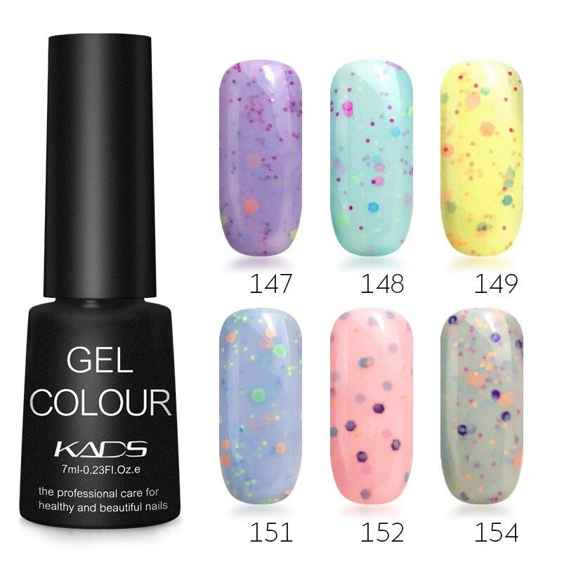 KADS 6pcs/set 7ml Nail Gel Polish UV Gel Polish Soak Off Nail Varnish Kits Semi Permanent LED Nail Gel Lacquer Manicure Nail Art