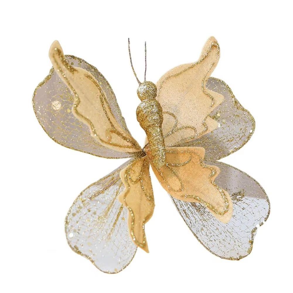 Glittered 3D Butterfly Decoration 20cm Simulated Butterfly Ornament New Year