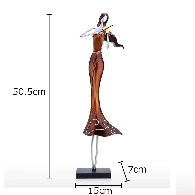 Minimalism Band Musician Figures Statue Desk Decoration Metal Crafts Ornaments Dancer Character Sculpture Modern Home Decor