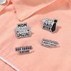 Brooch Contemporary Alloy With Eyecatching Mom Dad Letter Design For Unique Style