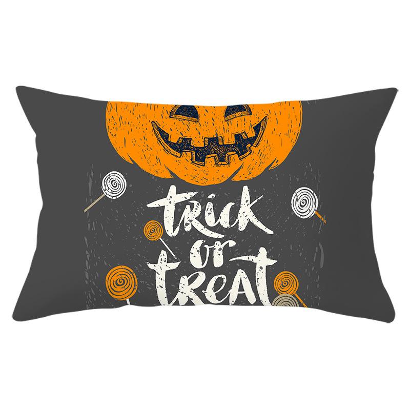 Halloween Orange Series Peach Skin Waist Pillow Cover New Rectangular Sofa Cushion Cover
