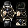 Men's Fully Automatic Mechanical Watch Tourbillon Hollow Dial 24-hour Moon Phase Window Business Waterproof Noctilucent Men's Fashion Mechanical Watch
