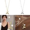 Elegant Titanium Steel Mermaid Pearl Necklace For Fashionable Women Unique Collarbone Accessory