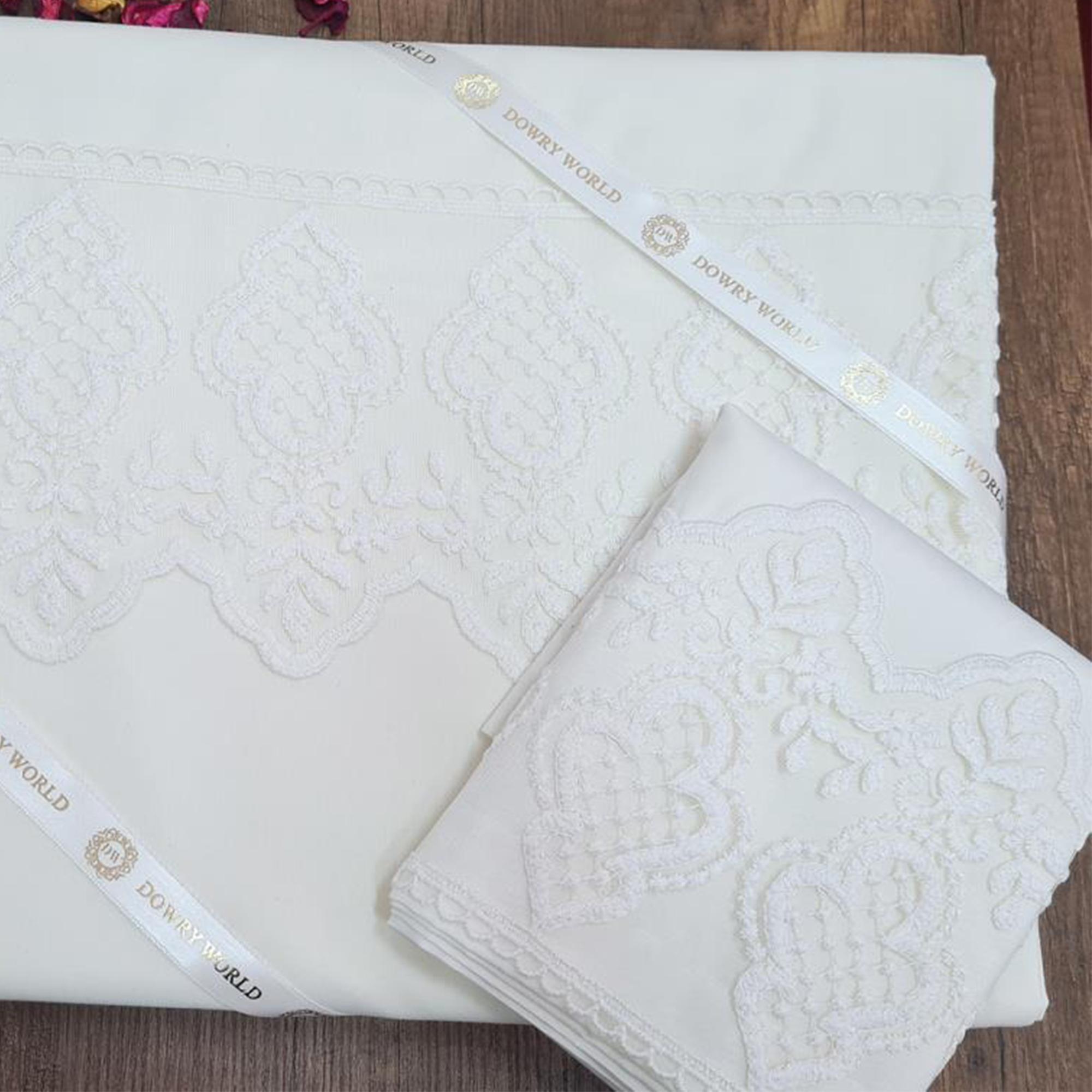 

Кремовый набор пододеяльников French Lacy Husna Dowry