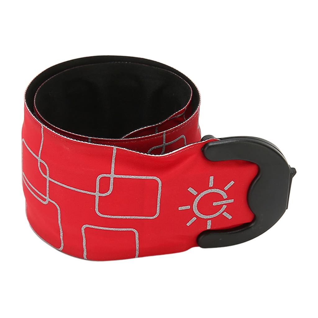 LED Safety Wristband Lights USB Charging 3 Level Adjustable Bracelets for Outdoor Night Running Red