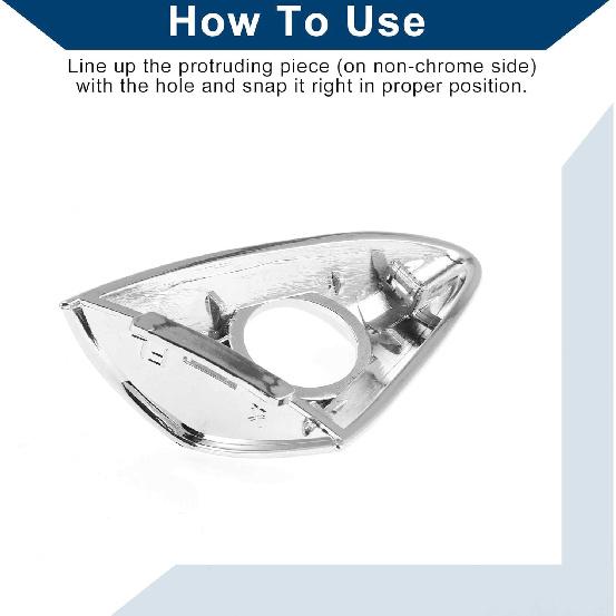 Front Left Exterior Door Handle Cover for Hyundai Elantra 2011-2016, for Hyundai Elantra Coupe 2013-2014 No.826523X010 Lock Bezel Cover Cap Silver