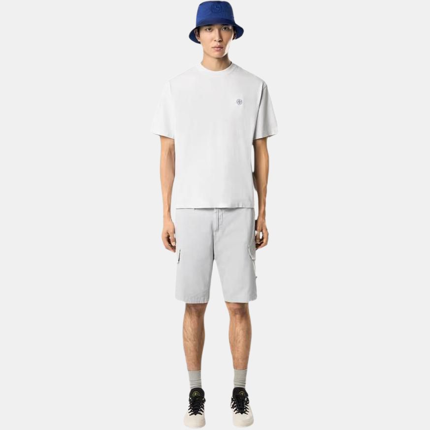 Stone Island Badge Crew Neck Short Sleeve T-Shirt Men Tops White K1S152100034S0115-V0041