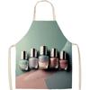 Nail Polish Lipstick Beauty Kitchen Women Apron Household Cleaning Flax Pinafore Salon Home Cooking Baking Adult Bib