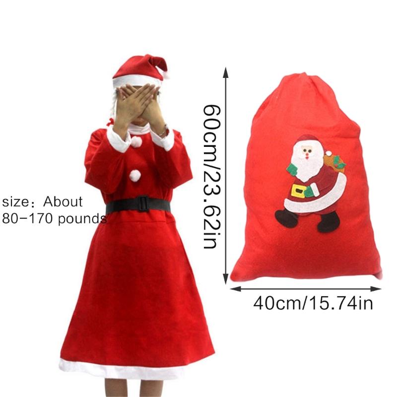 Santa Suit Christmas Santa Clauses Costume for Men Women Adults 3/4/5/6/7 Santa Costume Outfits Funny Santa Bear Hat