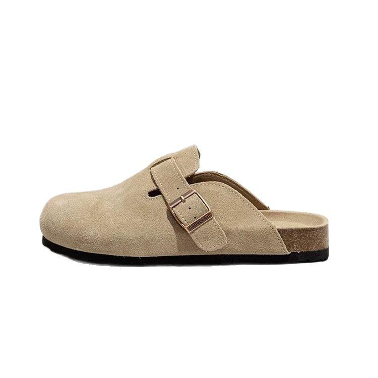 Flat bottom half tray slippers matte platform shoes single shoes new soft sole lazy beanie shoes