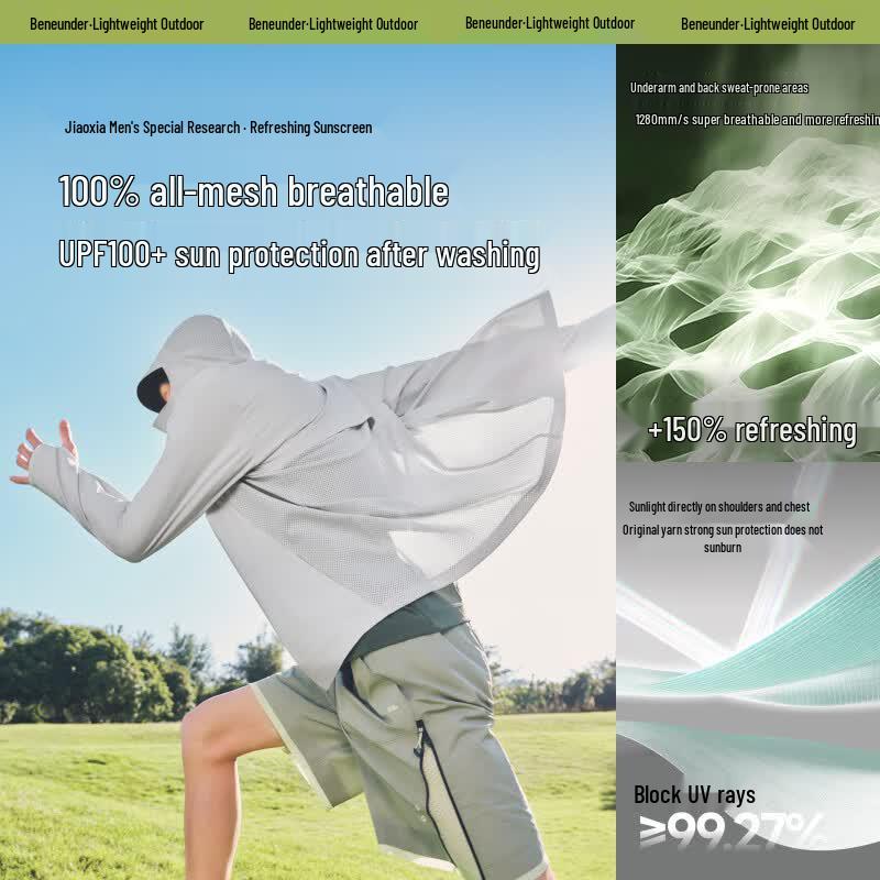 Beneunder Men s Ultra-Breathable Full Mesh Sun Protection Jacket