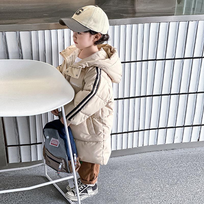 Children's Plush Cotton Hooded Jacket for Girls Outerwear Autumn Winter Coat Long Kids Clothes