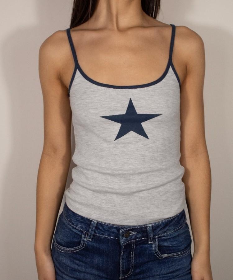 Seobdyudeu Star Tank Top (Gray Blue)