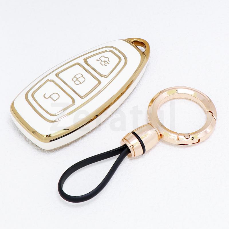 Tpu For Ford B-Max C-Max Ii S-Max Kuga Ii Ecosport Fiesta Iv Focus Iii Galaxy Fusion Mondeo Iv Etc. Car Key Case Cover Keychain