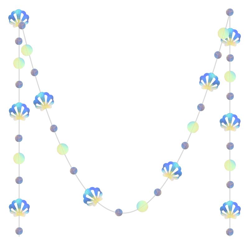 

4.5m Mermaid colorful Bubble Garland Hanging Starfish Jellyfish Paper Garlands Mermaid Party Under The Sea Birthday Party Decor