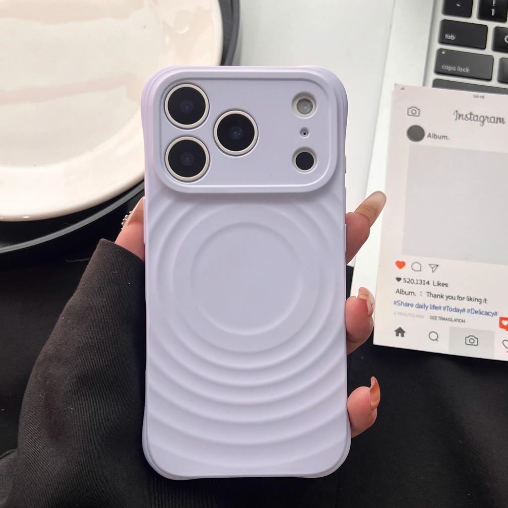 For Magsafe Water Ripple Soft Case for iPhone 17 Pro Max Air Magnetic Candy Solid Color Bumper Shockproof Cover for iPhone 17Pro