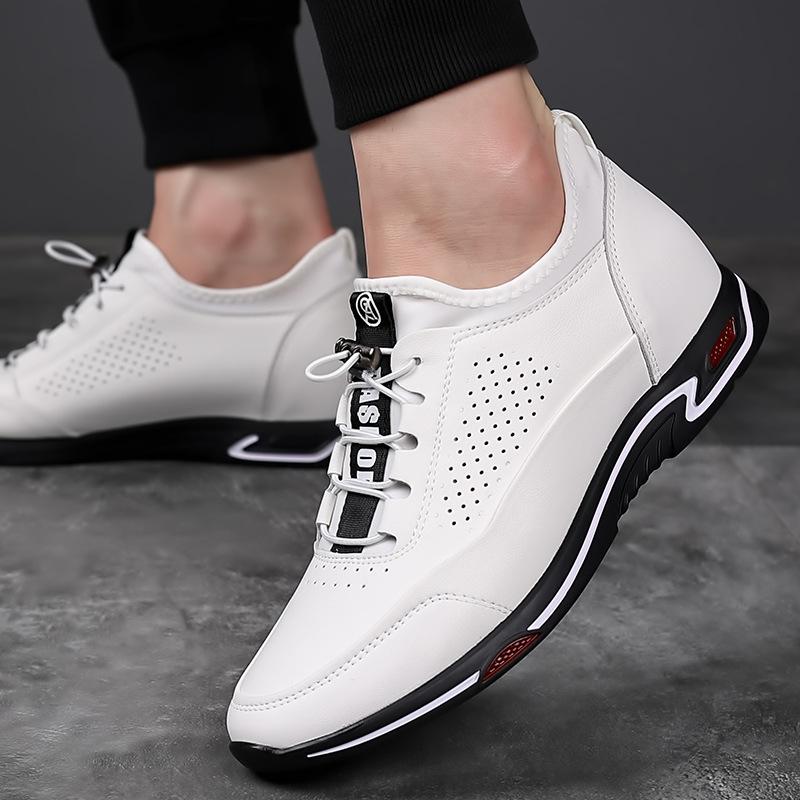 Breathable inner heightening shoes leather shoes invisible 6cm men's leather 8cm hole sports small casual heightening shoes men
