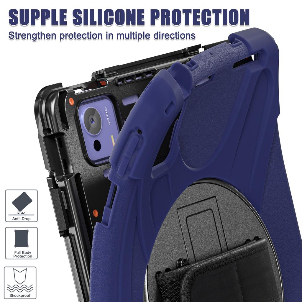 For Xiaomi Pad 7 Ultra Kickstand Case TPU PC Silicone Tablet Cover with Shoulder Strap