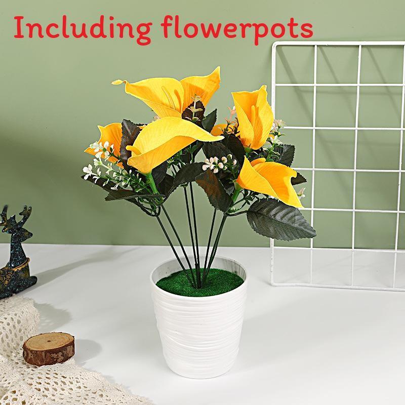 Zantedeschia Aethiopica Simulates Potted Plant Artificial Flower Decoration