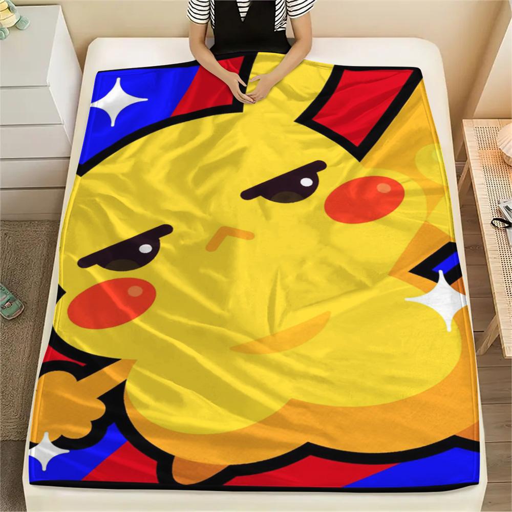 Pikachu Home Print Flannel Blanket Comfortable for Sofa Bed Couch and Travel.-TING