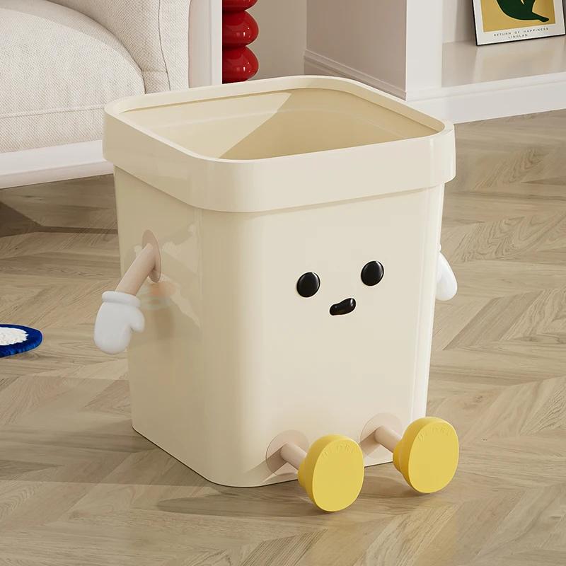 UFORU Creative trash can Household toilet large trash basket Living room bathroom lovely wind liddless trash can Garbage bin