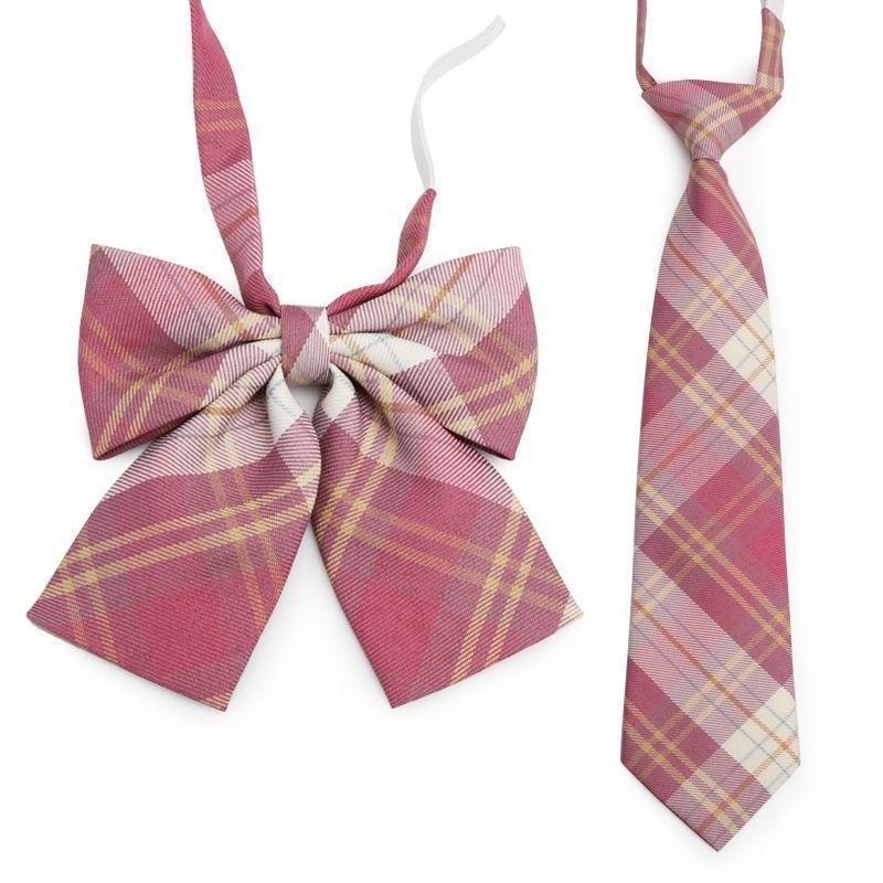 Childrens School Uniform Tie With Gingham Pattern Design For Graduation Photo Shoots