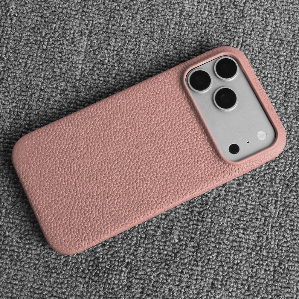 Luxus Echtleder Rindsleder Hülle für iPhone 17 Pro Max 16 15 14 13 12 Natürliches Rindsleder Litschi-Leder Stoßfeste Handyhülle Fundas