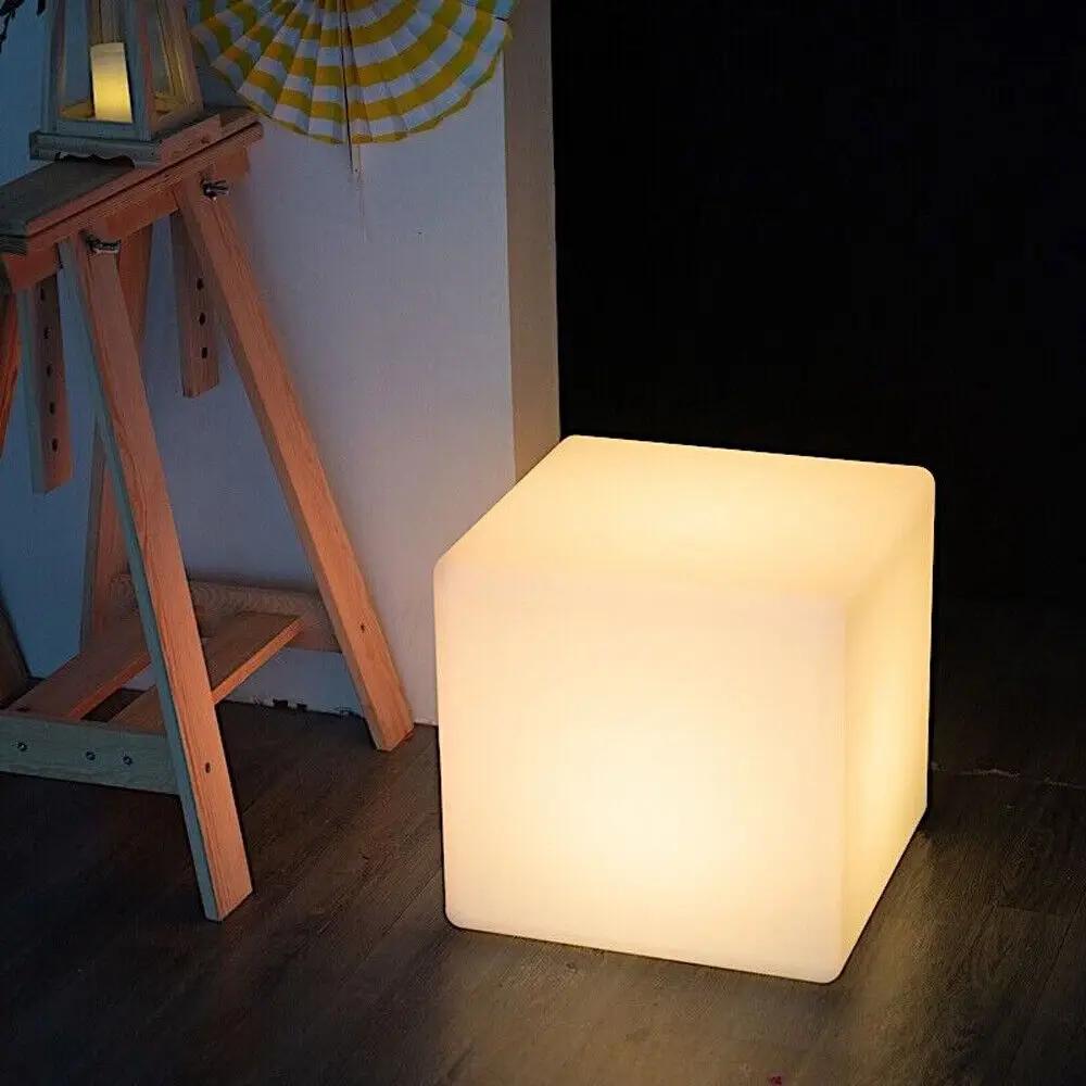 12" RGB LED Cube Stool – Remote Controlled & Rechargeable Chair with 16 Colors