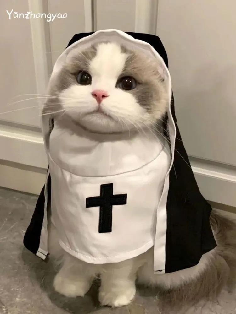 yunzhongyao nun outfit, Funny clothes for dogs and cats, COSPLAY, Halloween