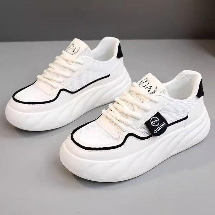 Breathable advanced soft sole versatile little white shoes women's 2025 new student casual sports shoes mesh heightening board shoes