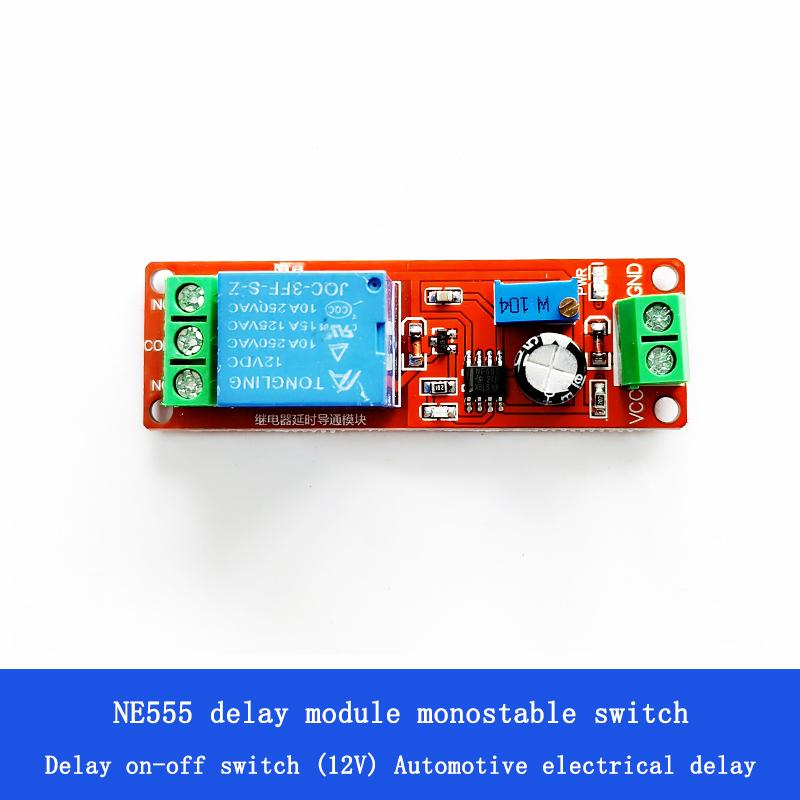 NE555 delay module monostable switch relay delay on-off switch (12V) automotive electrical delay