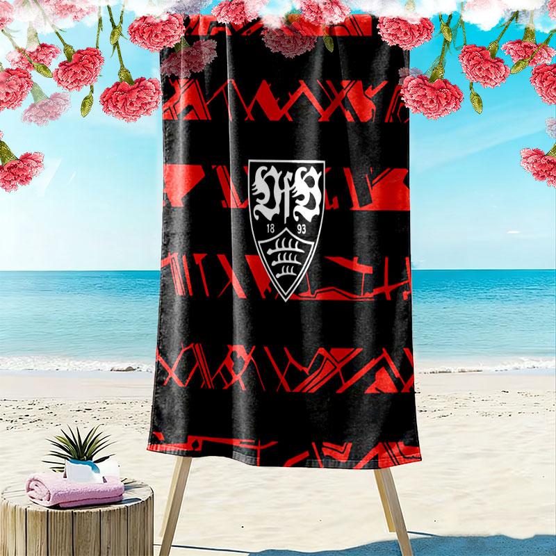 Stuttgart Legend Print Beach Towel, Large Soft Quick Dry Towel for Beach Camping Swimming