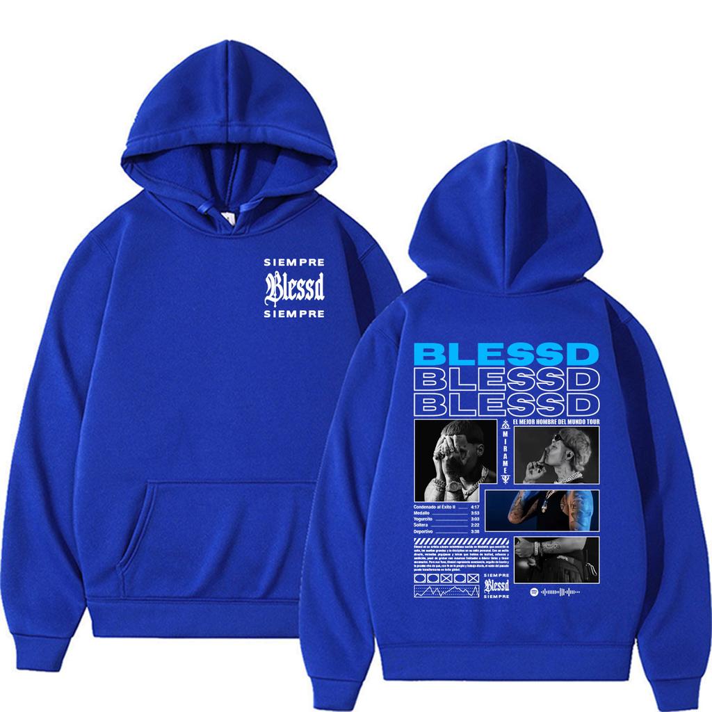 Blessd Siempre Album Hoodie Men's Fashion Hip Hop Harajuku Sweatshirt Casual Hoodies Pullovers Streetwear