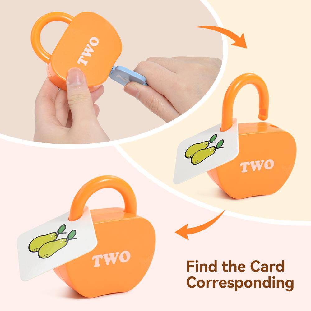 20PCS Kids Alphabet Lock Key Toy Set Car Locks Montessori Educational Number Matching Homeschool Math Toys Baby Word Cognition