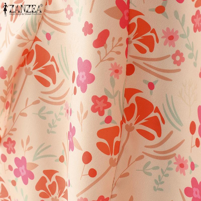 ZANZEA Lässige Sommerbluse mit V-Ausschnitt und kurzen Ärmeln für Damen