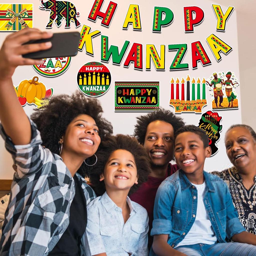 36 PSC Kwanzaa Bulletin Board Decorations Set - Kwanzaa Decorations Happy Kwanzaa's Wall Decoration Kwanzaa's Classroom Decor for Happy Kwanzaa n n