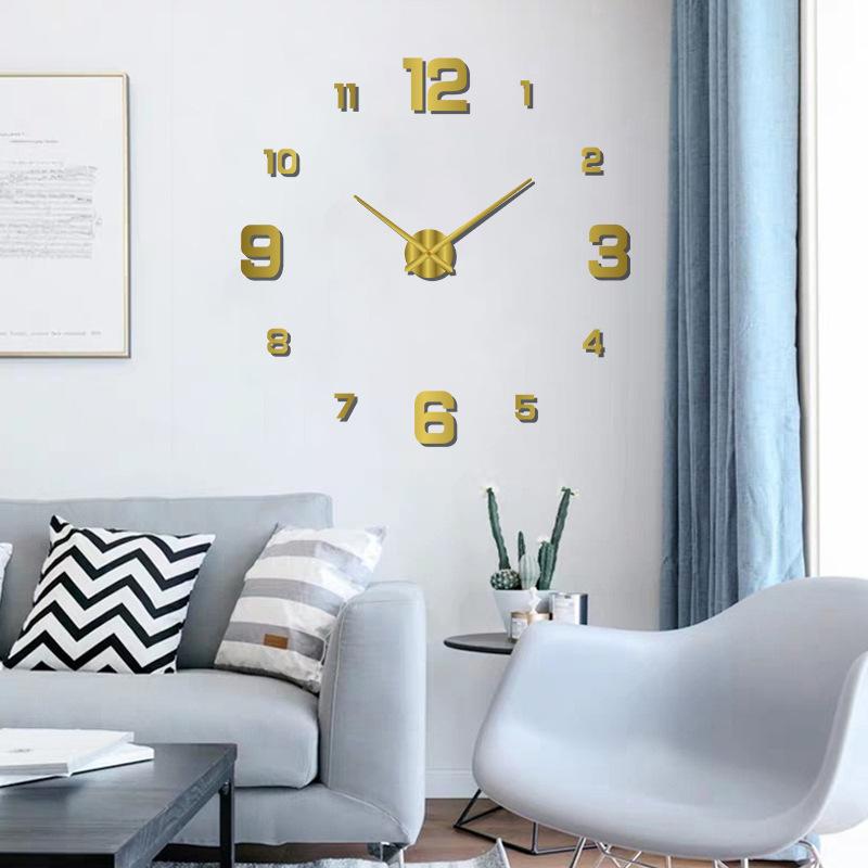 3D Wall Clock Luminous Frameless Wall Clocks DIY Digital Clock Wall Stickers Silent Clock for Home Living Room Office Wall Decor2