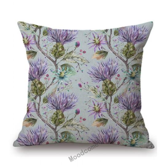 Home Decoration Flower Floral Oil Painting Sofa Throw Pillow Case Cotton Linen Bench Chair Seat Cushion Cover