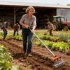 Ergonomic Garden Soil Loosener Metal Build Effortlessly Operation Perfect For Elderly Users Small Storage