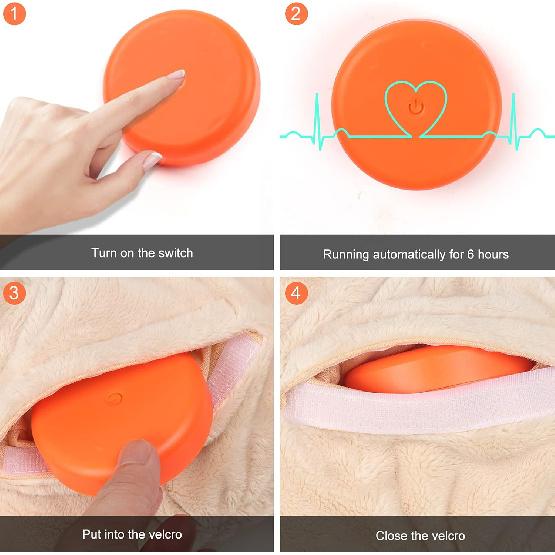 Heartbeat Puppy Toy,Puppy Separation Anxiety Toy, Puppy Behavioral Training Aid for Dog Sleep Aid Plush, Pet Companion Smart Dog Toys,Beige