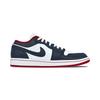 Jordan Air Jordan 1 Midnight Blue Leather Support Low top Vintage Basketball Shoes Unisex 553558-166(Team992-)