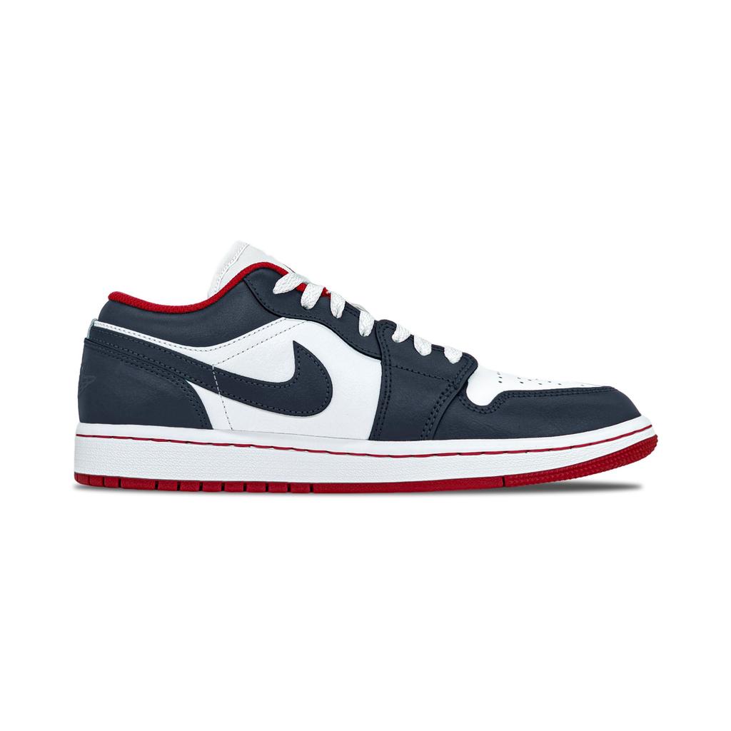 Jordan Air Jordan 1 Midnight Blue Leather Support Low top Vintage Basketball Shoes Unisex 553558-166(Team992-)