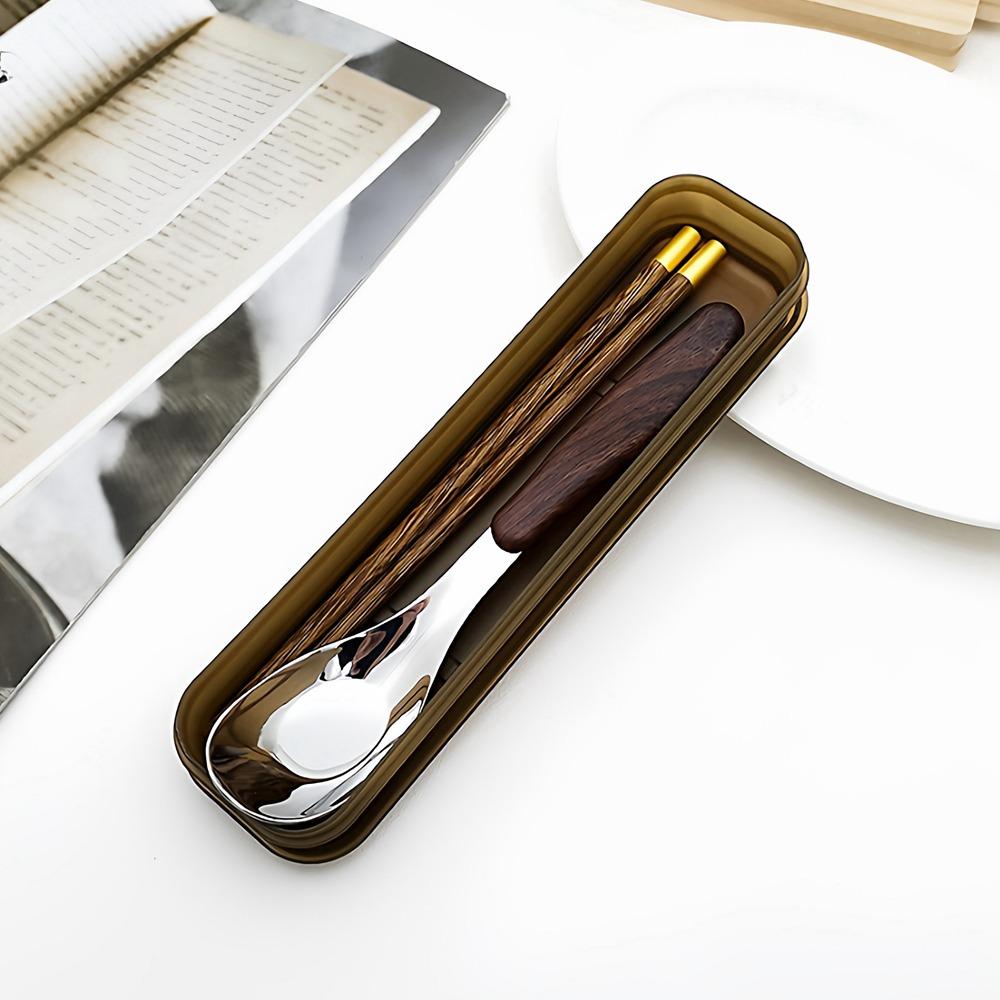 Japanese Style Wooden Chopsticks Set Wood Grain Handle Travel Flatware  Meal Preparation золотой