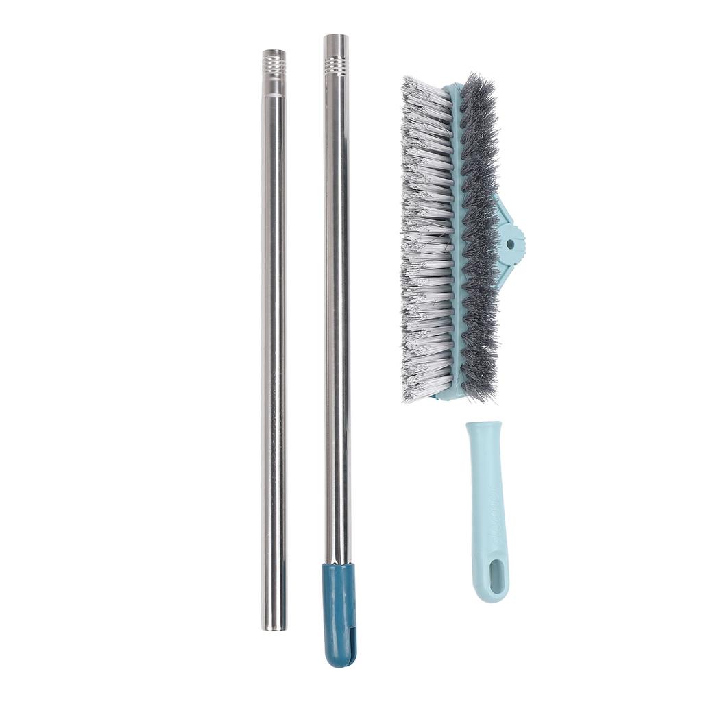 3 In 1 Floor Scrub Brush 180 Degree Rotatable Head Long Handle Floor Scraper Grout Cleaner for Home