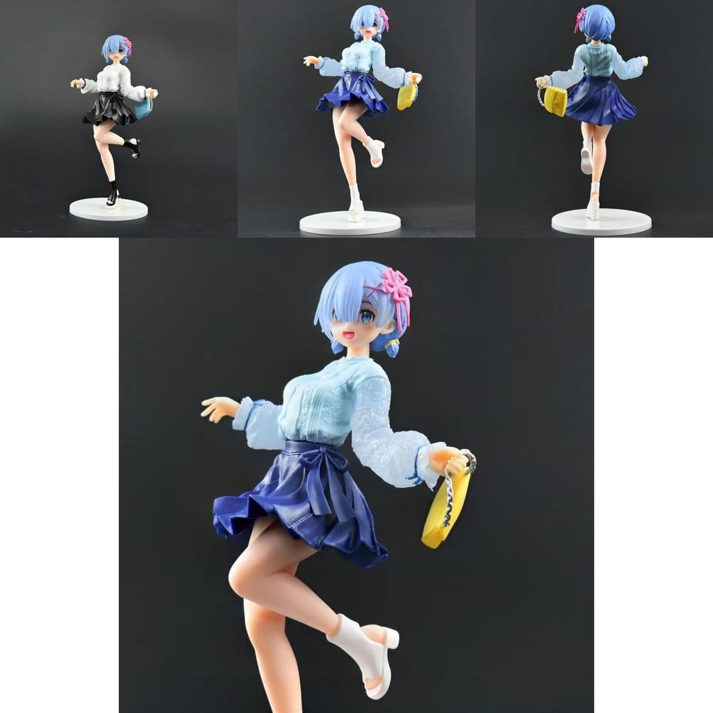 Exquisite Rem Anime Figure From Another World In Beautiful Blue And White Skirt