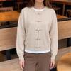 Women’s 2026 Retro Chinese Style Pipa Buckle Knit Cardigan for Autumn/Winter