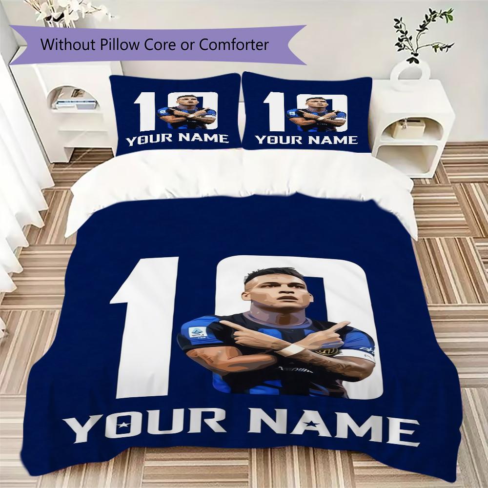 Biancheria da letto Inter Milano con nome personalizzato, Set piumone Copripiumone Federa Regalo di compleanno per la casa(1 * copripiumino + 2 * federa, senza nucleo)_xia