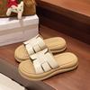 Breathable woven thick-soled slippers women's 2025 new outer wear heightening sandals summer ins beach one-word sandals