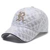 Letter R Embroidery Cotton Baseball Cap Adjustable Breathable Peaked Gift Caps